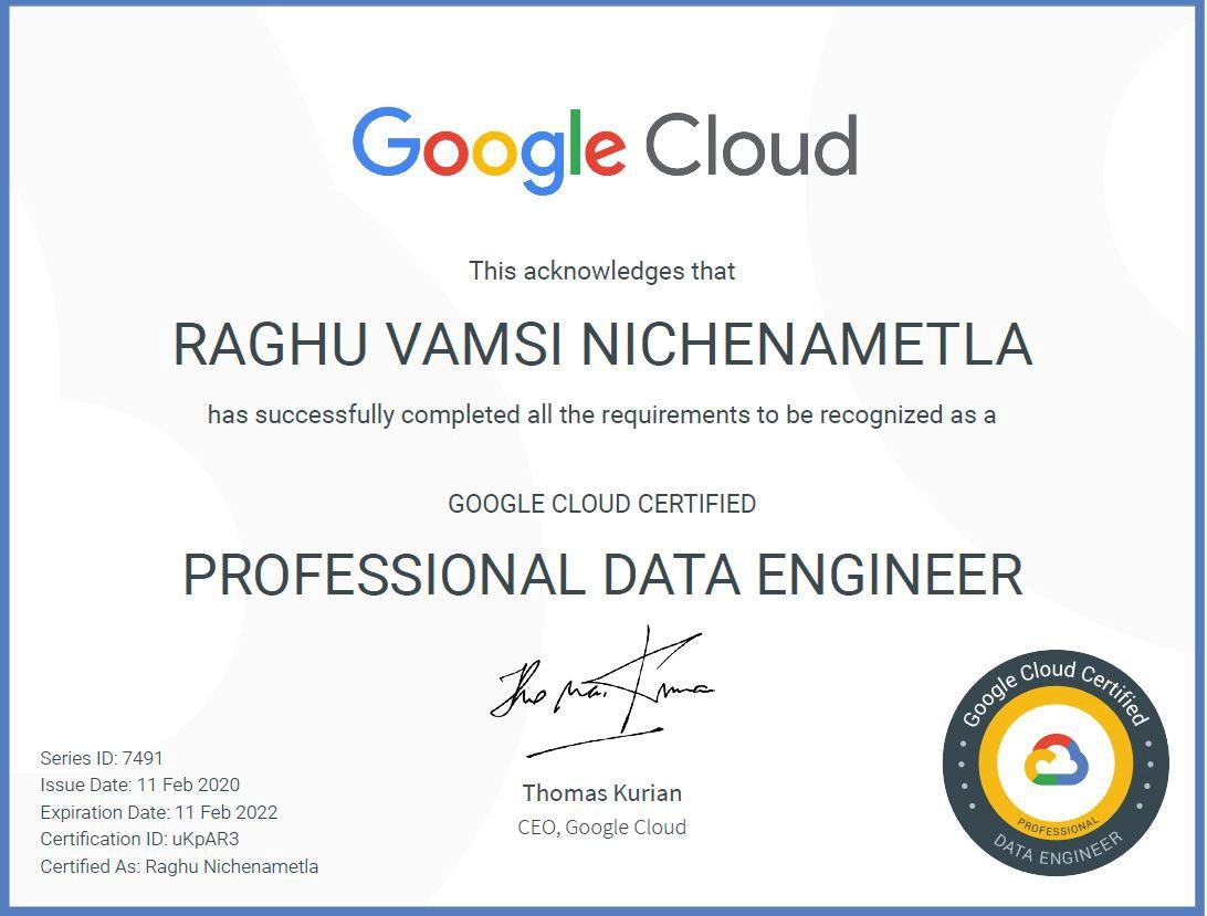 Google Cloud Certified - Professional Data Engineer