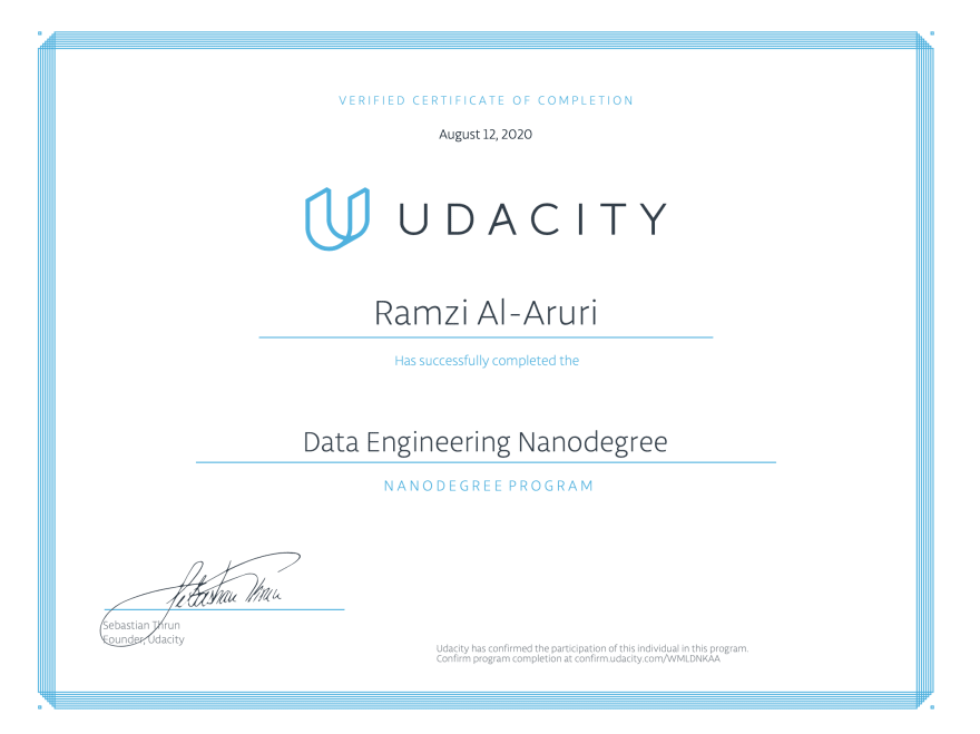 Udacity Data Engineering Nanodegree